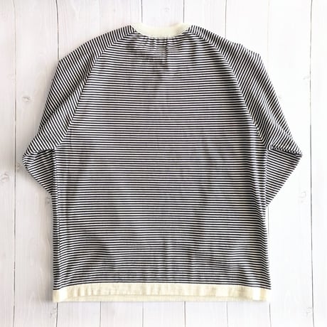 《 MEN 》 maillot mature / Wool Border Crew-Tee ( OFF×BLACK )