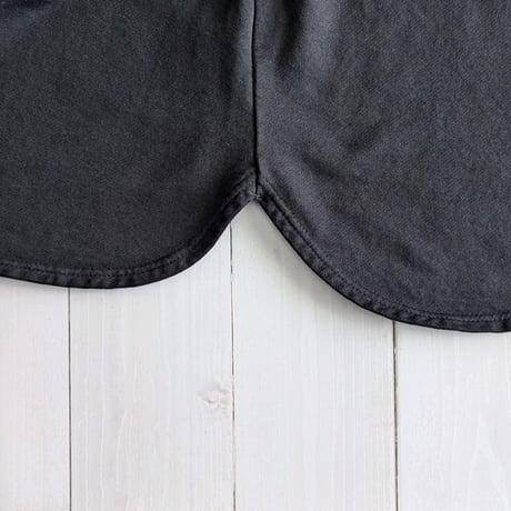 《 UNISEX 》 RINEN / 40/2スーピマ裏毛 裾ラウンドクルーネック ( クロ )