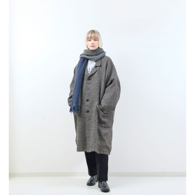 H.UNIT エイチユニット ウールチェックコート black 2024AW fit=scale-down,w=1200
