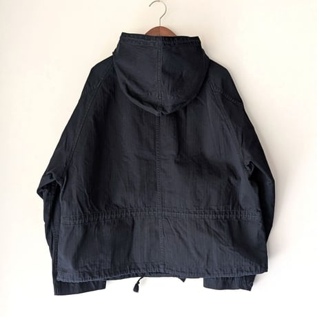 《 MEN 》 H.UNIT / HBT hooded jacket ( Used wash / Black )