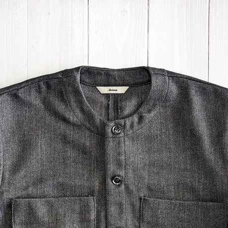 《 Unisex 》ämne / HERRINGBONE clerk crew ( BLACK )