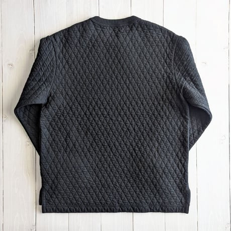 《 UNISEX 》 RINEN / 30/1オーガニック天竺ダイヤキルティング クルーネック ( クロ )