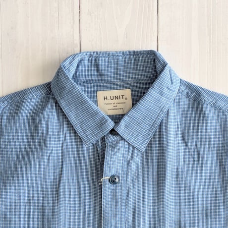 《 MEN 》 H.UNIT / Check work shirt ( BLUE )