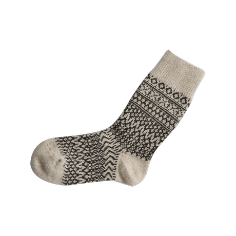 《 MEN 》 NISHIGUCHI KUTSUSHITA / ウールジャガードソックス M ( 4 colors )