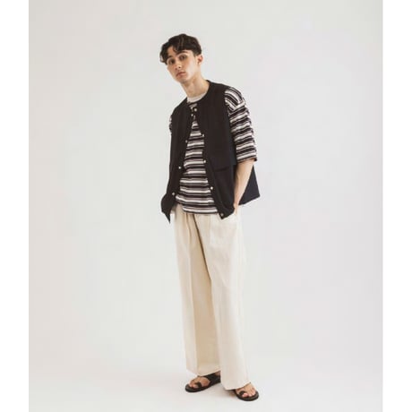 《 MEN 》 ämne / GABARDINE useful vest  ( BLACK )