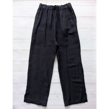 《 WOMEN 》 MANON / RAYON LINEN SLIT EASY PANTS ( NAVY )