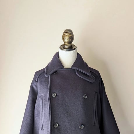 《 WOMEN 》maillot mature / Double Face Beaver Big Pea Coat ( NAVY )