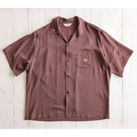 《 MEN 》 DAN RIVER  / 50S EMBROIDERY S/S SHIRT  ( BROWN )