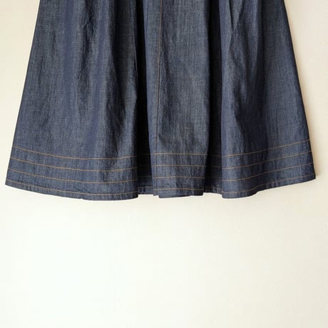 《 WOMEN 》 sosotto / 5.5ozデニム タックスカート ( ワンウォッシュ )