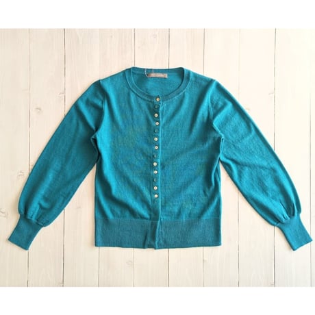 《 WOMEN 》PONT DE CHALONS / コットンカシミアMIXボタンカーディガン ( グリーン )