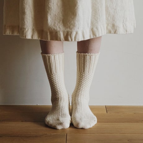 《 UNISEX 》 NISHIGUCHI KUTSUSHITA / ウールコットンブーツソックス ( 4 colors )