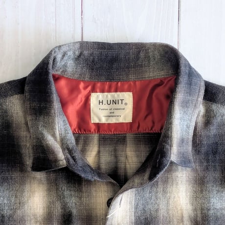《 MEN 》 H.UNIT / Flannel check shirt ( BLACK )