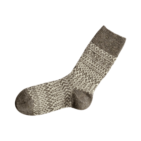 《 MEN 》 NISHIGUCHI KUTSUSHITA / ウールジャガードソックス M ( 4 colors )