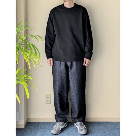 《 UNISEX 》 RINEN / 20/1オーガニック裏毛 クルーネック ( クロ )