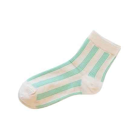 《 WOMEN 》 memeri / スーピマコットンストライプソックス ( 5 colors )