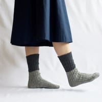 《 UNISEX 》 NISHIGUCHI KUTSUSHITA / ウールコットンスラブソックス ( 4 colors )