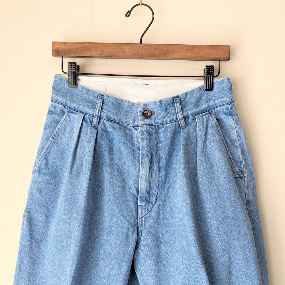 洋楽 Rook Hunit Unisex 》H.UNIT / Denim two tuck trousers ( Li