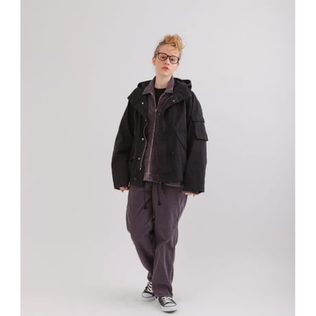 《 MEN 》 H.UNIT / HBT hooded jacket ( Used wash / Black )