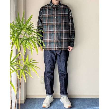 《 MEN 》 weac. / NOKAMIKUN - Cotton Flannel Shirt ( GREEN )