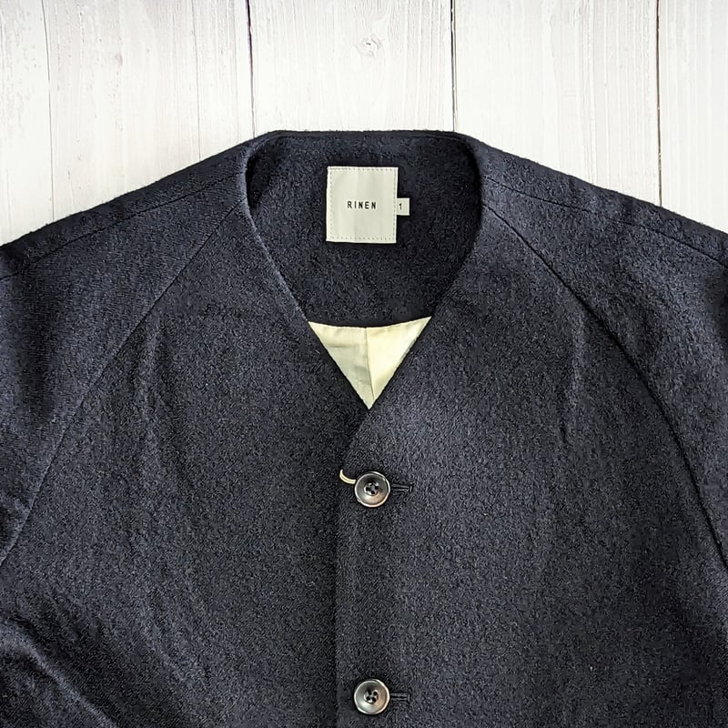 Unisex 》RINEN / 2/48ウール綾織 ラグランノーカラージャケット Unisex 》RINEN / 2/48ウール綾織 ラグランノーカラージャケット