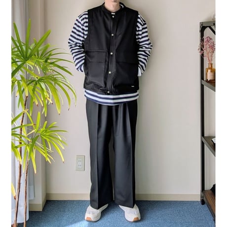 《 MEN 》 ämne / GABARDINE useful vest  ( BLACK )