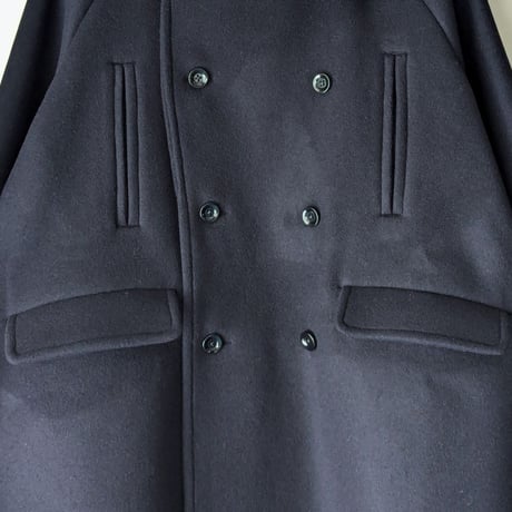 《 WOMEN 》maillot mature / Double Face Beaver Big Pea Coat ( NAVY )