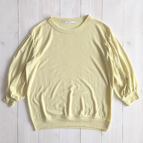 《 WOMEN 》 MANON / SUMMER WOOL MIX COOL GATHER SLEEVE TEE ( YELLOW )