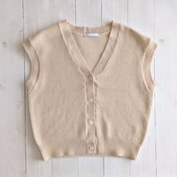 《 WOMEN 》 PONT DE CHALONS / ポップコーン編みVネックベスト ( エクリュ )