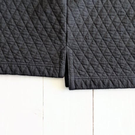 《 UNISEX 》 RINEN / 30/1オーガニック天竺ダイヤキルティング クルーネック ( クロ )