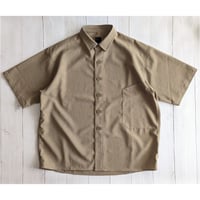 《 MEN 》maillot / Shadow Check Short-Sleeves Big Shirt ( BEIGE )