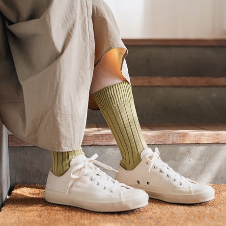 《 MEN 》 NISHIGUCHI KUTSUSHITA / エジプトコットンリブソックス M ( 4 colors )