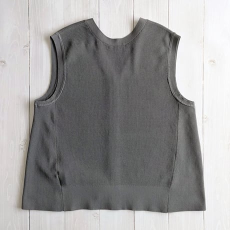 《 WOMEN 》 lelill / ハイテク2WAYワッフルジレ ( チャコールグレー )