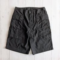 《 UNISEX 》 H.UNIT / Back satin military shorts ( BLACK )