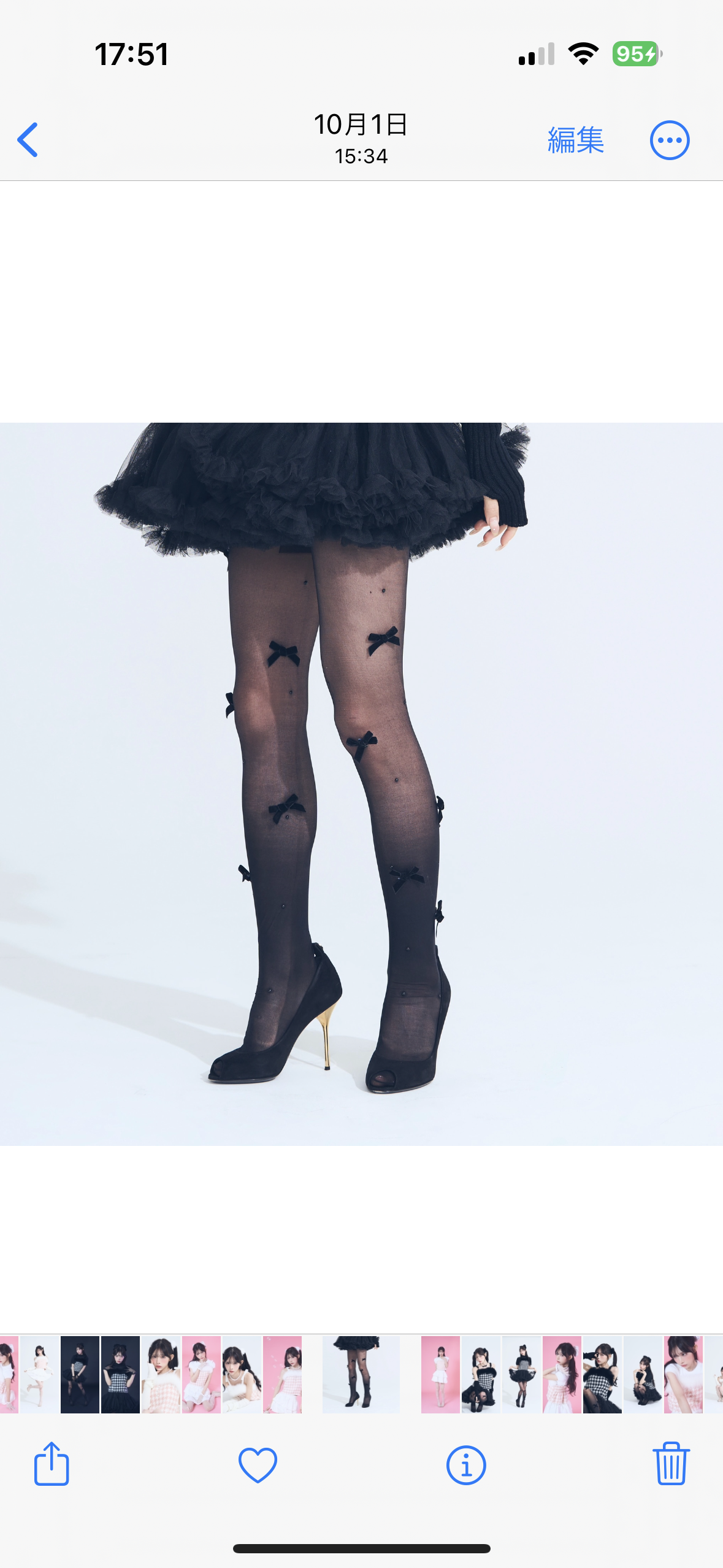 Nodress ベロア リボン タイツ パープル ブラック Nodress ベロア リボン タイツ パープル ブラック