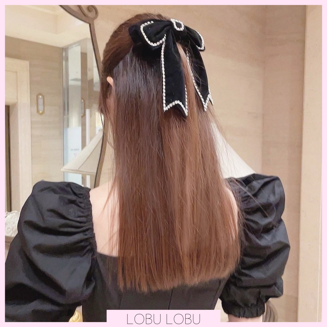 velours bijou ribbon barrette | LOBU LOBU