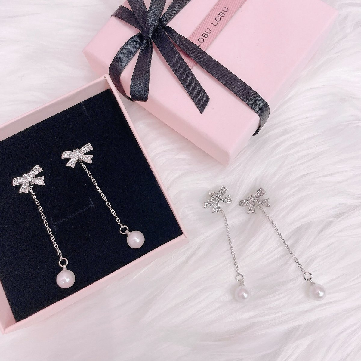 ビジューリボンパールピアス | LOBU LOBU ビジューリボンパールピアス | LOBU LOBU