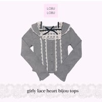 girly lace heart bijou tops