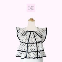 dot frill tiered blouse