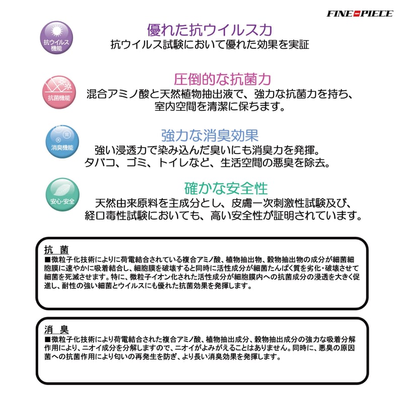 超音波ミスト器「ビーパワー」 強力除菌 抗菌 消臭剤 バクロン（1L2本セット） セットでお得！】超音波ミスト器「ビーパワー」+ 強力除菌・抗菌
