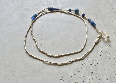 古代水晶とローマングラスとカレンシルバーネックレス