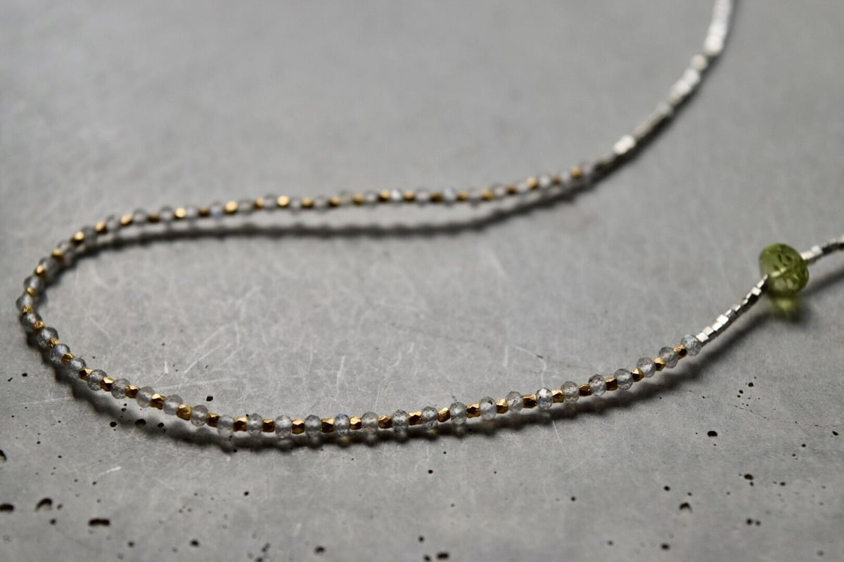 個性派　ペリドット　ラブラドライト　カレンシルバー　ブレスレット　※B91 個性派ペリドットラブラドライトカレンシルバーブレスレット※B91