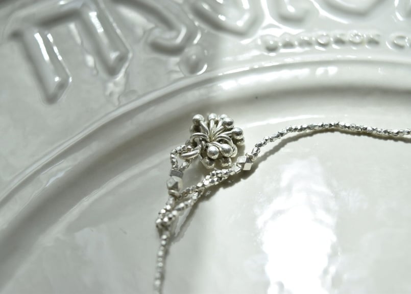 一粒水晶とカレンシルバーのチョーカー【A】 37.5cm | YEAH