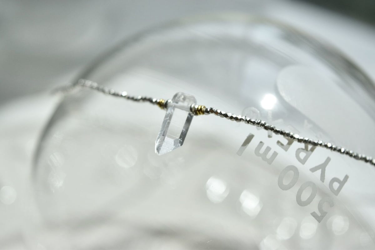 一粒水晶とカレンシルバーのチョーカー【B】 38.5cm | YEAH.JAPAN STORE