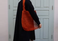一点もの washedラオス葛編みトートバック オレンジ