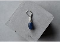 アンティークガラスビーズ一点ものピアス -deep blue□-