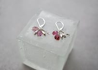 カレンシルバーとトルマリンのピアス -pink-