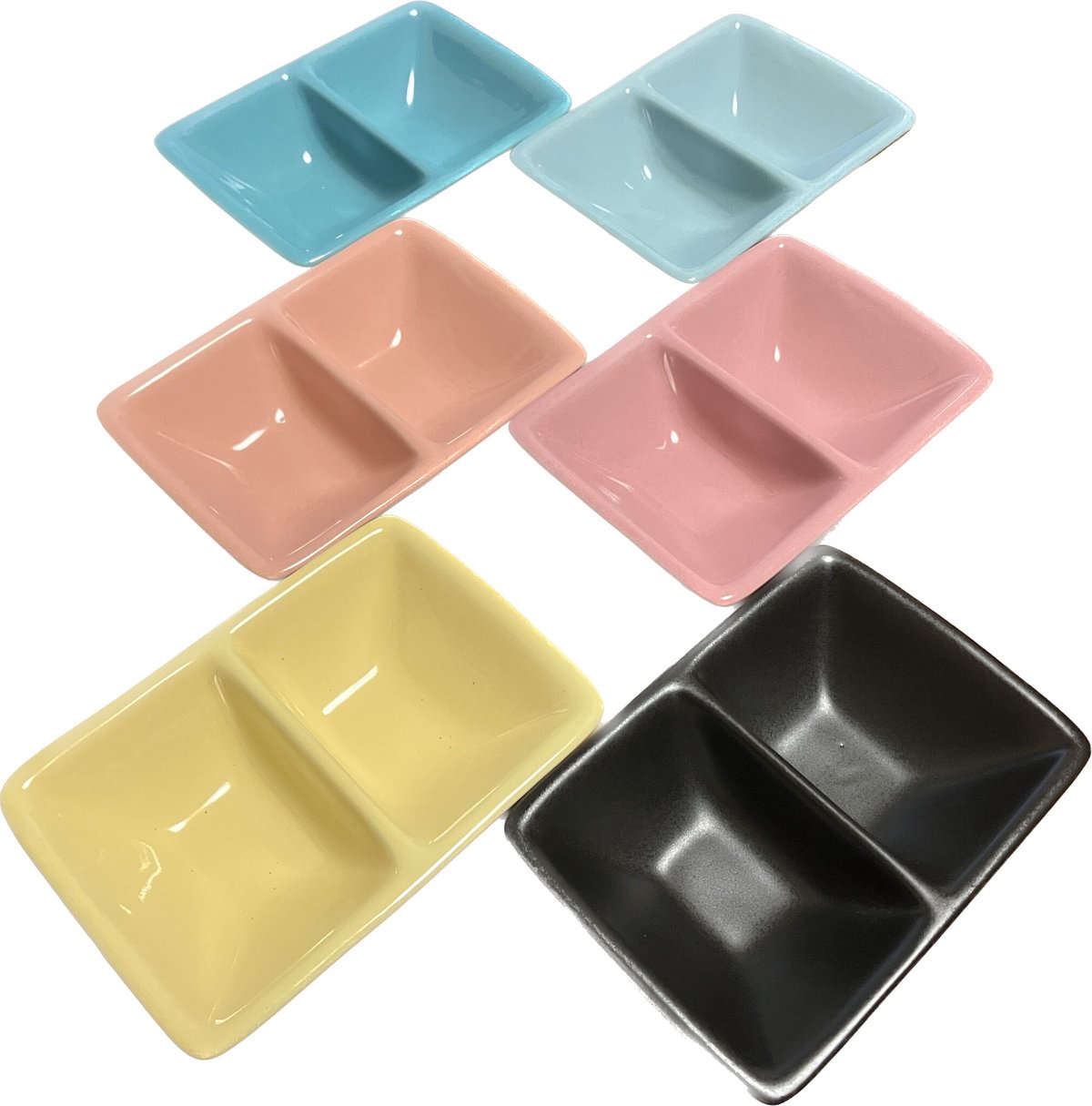 お皿2枚セット(1枚売りもできます！) 小動物用 カラフル2連皿 | KOBEZOOM通販サイト