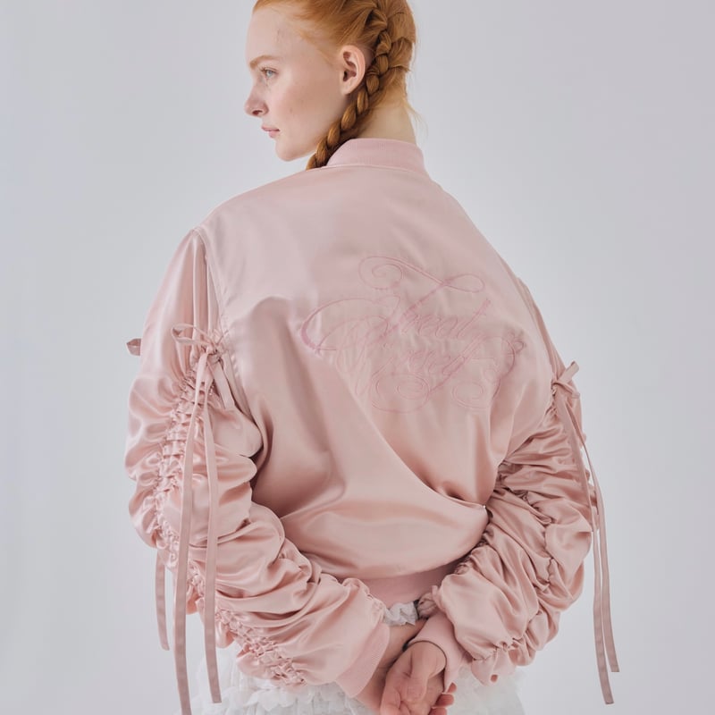 treat urself Girly ribbon MA-1 pink