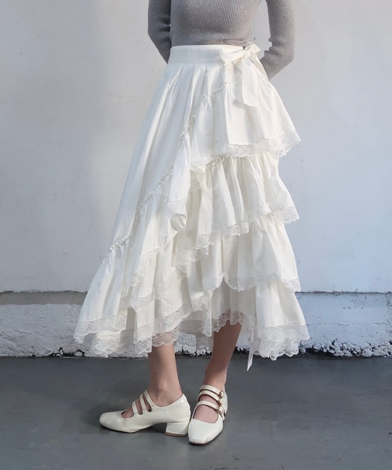 treatürself Angel ribbon asymmetry skirt