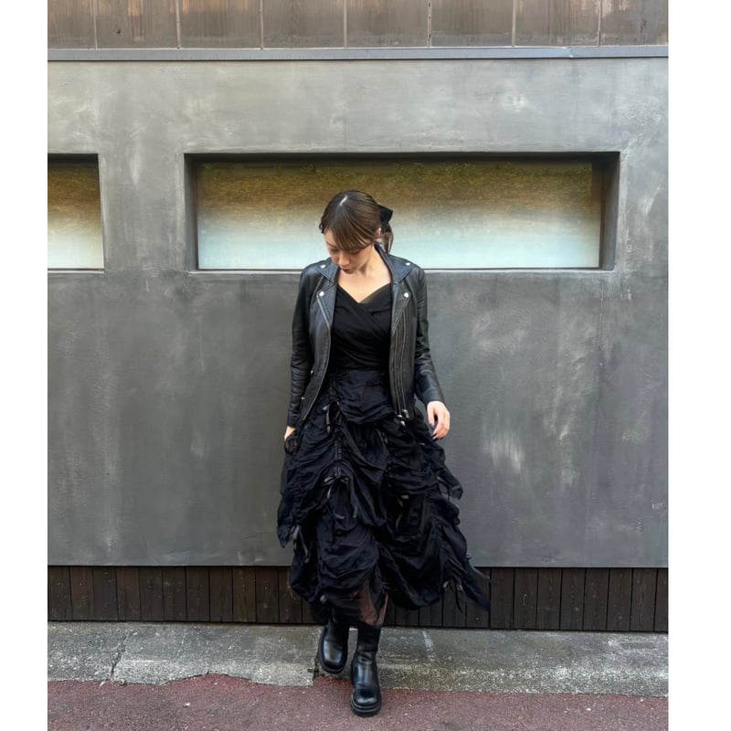 Ballerina” drawstring ribbon skirt (black) | T 